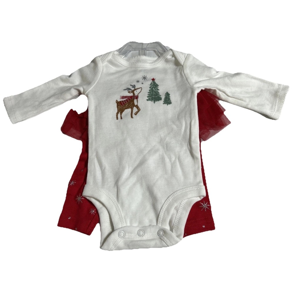 New 2 Piece‎ Newborn NB Holiday Christmas Outfit Just One You by Carter's Girls